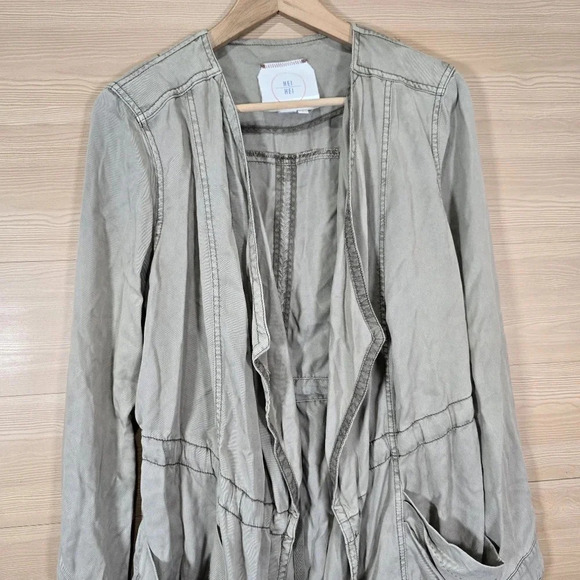 Anthropologie Hei Hei Morgan Open Front Draped Utility Jacket Size‎ Small - Picture 3 of 14